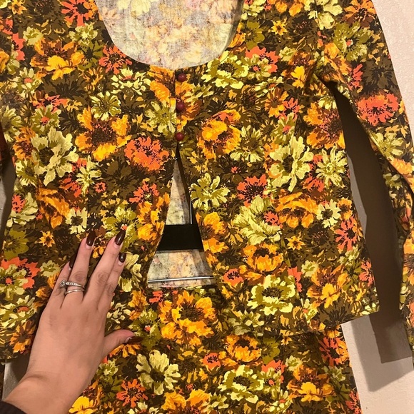 Vtg 70s floral two pice set size S/M - Picture 8 of 9